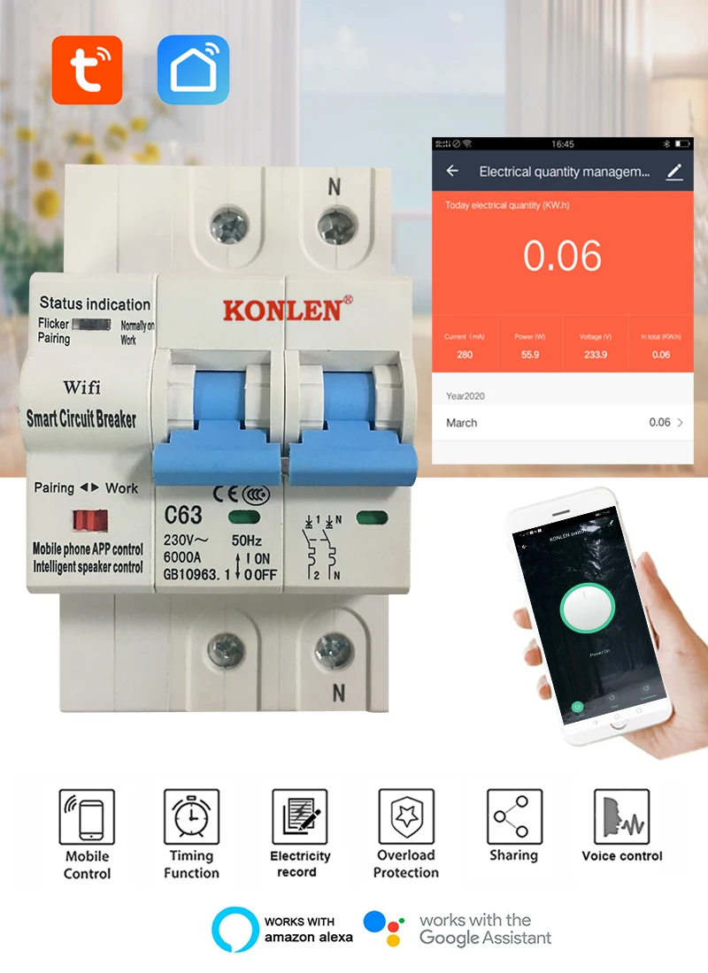 1 WIFI circuit breaker 63A