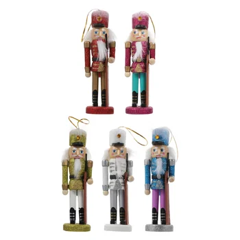 

5Pcs Cute Chic Lovely Nutcracker Decors Christmas Nutcracker Ornaments Nutcracker Toys for Party Xmas