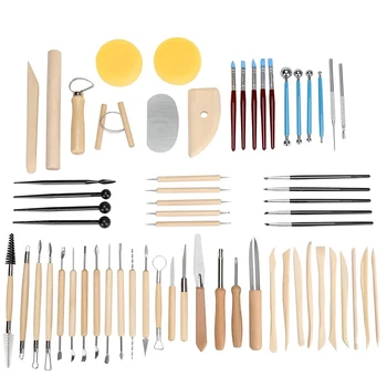 

62Pcs Pottery Tools Clay Sculpting Tools Set Clay Cleaning Tools Kits Rock Painting Kit for Sculpture Pottery Art Crafts