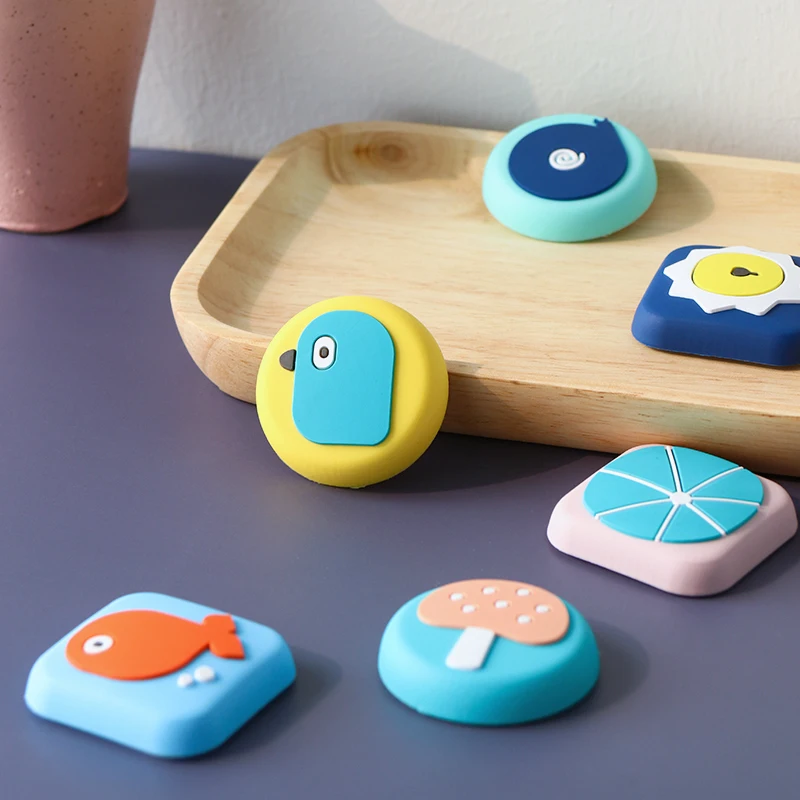 Cute Creative Wall Protector Door Handle Bumper Guard Stopper For Door Sticker Self Adhesive Rubber Crash Pad Stops