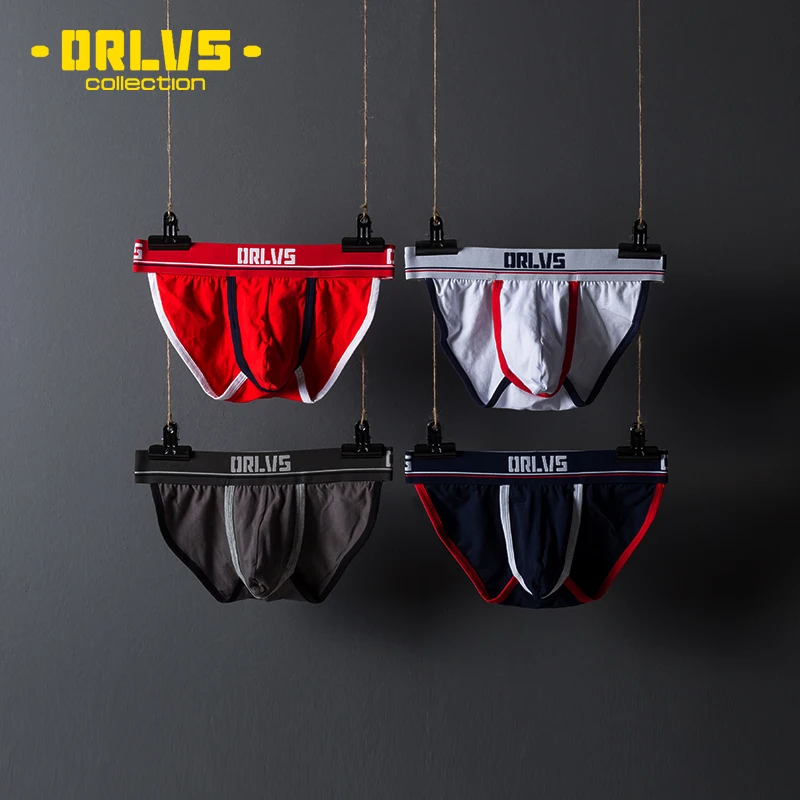 ORLVS мужские трусы с низкой талией сексуальные плавки хлопковые дышащие Cueca Tanga Slip