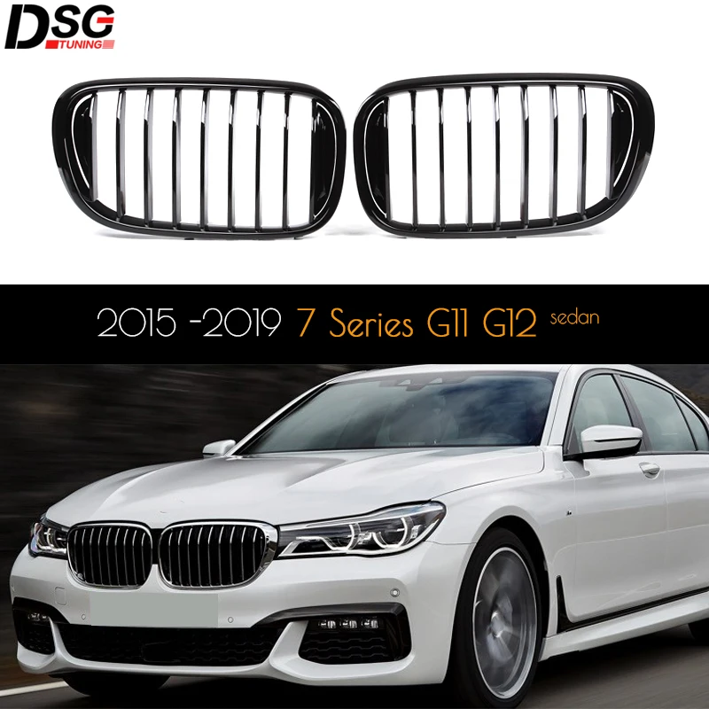 Kidney Grille For BMW 7 Series G11 G12 2015-2019 Single Slat Gloss Black Racing Grills