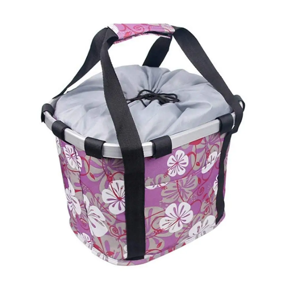 Велосипедная Корзина Сумка водонепроницаемая велосипедная сумка для домашних животных с крышкой Складная велосипедная Передняя Сумка переноска для домашних животных велосипедная верхняя рама сумка для переноски - Цвет: Purple