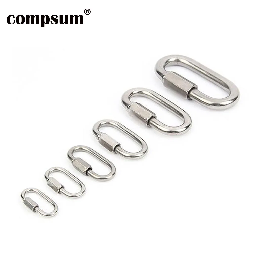 304 Stainless Steel Quick Links D Shape Locking Quick Chain Repair Links