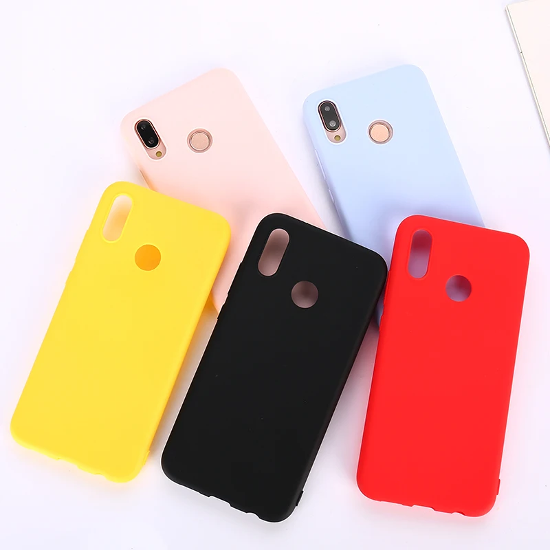 Матовые цветные чехлы для телефонов Funda Coque Etui Cute Candy, мягкий чехол для huawei Y9 Honor 10 10i P Smart P20 Lite P30 Pro