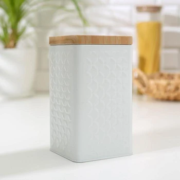 

Jar for bulk products "Rhombus", 19 × 10×10 cm, color white