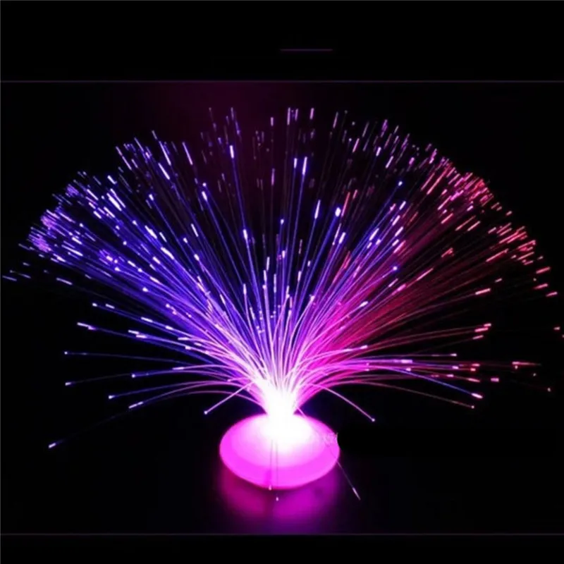 1PC Novelty Color Changing LED Fiber Optic Night Light Lamp Stand Decor Children Christmas Gift night lamp For Party