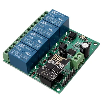 

Top DC 12V ESP8266 4 Channel Relay Board ESP-01 WIFI Module for Smart Home ligent Furniture 4 Channel WIFI Relay Module