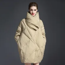 Новинка, зимнее женское однотонное пуховое пальто, повседневное теплое пальто, одежда с карманами, высокое качество, женские пальто