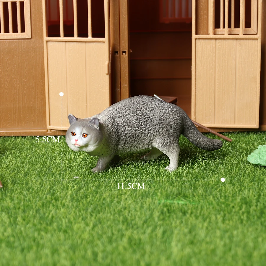Hand-Painted Cat Figurines: Small Animal Statues for Indoor Decor and Children's Play