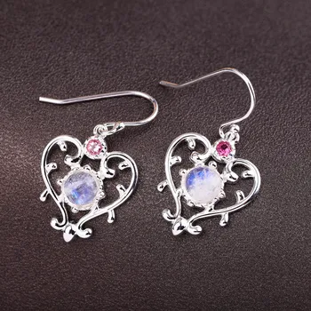 

silver product cross-border sales 925 sterling silver earrings wholesale fashion and women's moonstone and collars