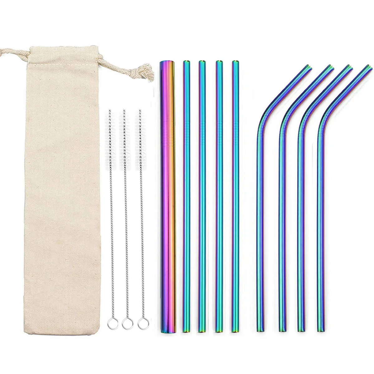 Reusable Metal Drinking Straw Portable Stainless Steel Telescopic