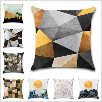 

Nordic geometric decorative painting Cushion Cover Decor chair Home sofa coffee shop seat friend kids bedroom gift pillowcase