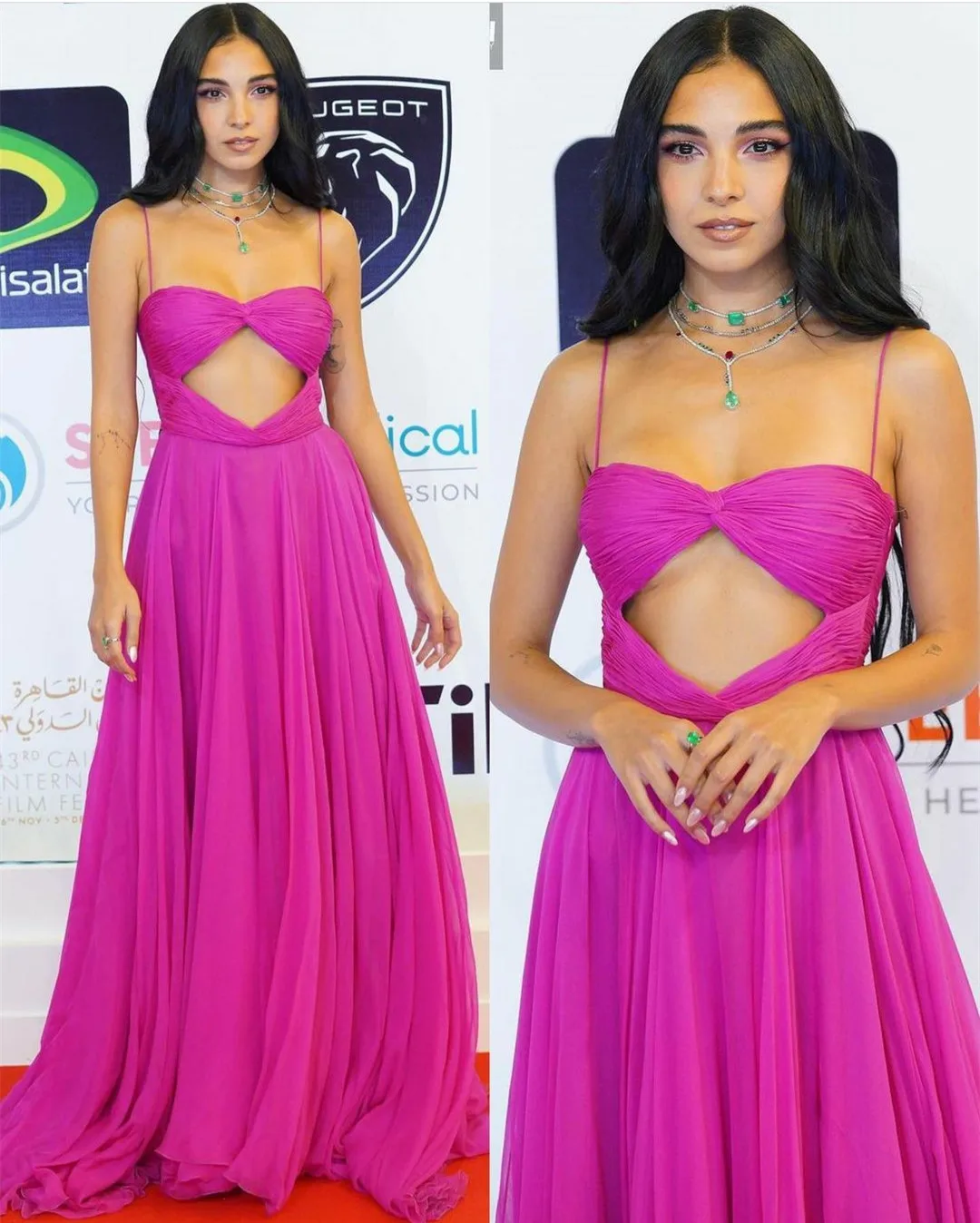 

Sexy Spaghetti Straps Pleated Evening Dresses Long Chiffon Prom Gown Robes de soirée Floor Length Вечерние платья