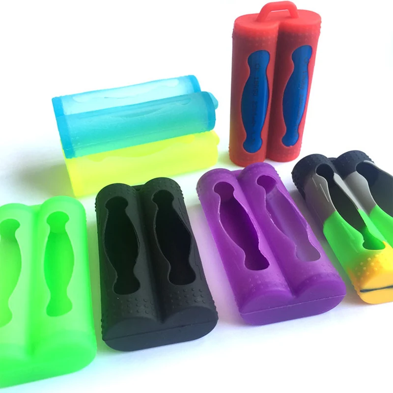 Silicone Battery Sleeve Double Battery Silicone Sleeve For 18650 Battery Bag Storage Boxes Anti-short Circuit Cover Case