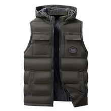 Новое поступление, брендовая мужская куртка без рукавов, зимний Сверхлегкий пуховый жилет, мужской тонкий жилет, Мужская ветрозащитная однотонная верхняя одежда с капюшоном, теплая жилетка