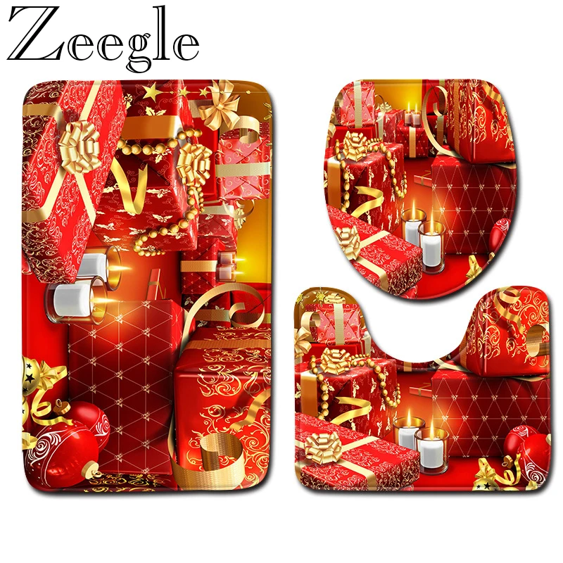 

Zeegle Bathroom Carpet Set 3pcs Bathroom Mat Absorbent Shower Rug Foot Mat Washable Bath Mat Set Kitchen Carpet Toilet Rug