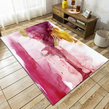 

Fashion Abstract Watercolor Painting Ink Kitchen Living Room Bedroom Bedside Carpet Floor Mats Custom
