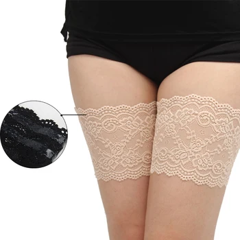

Summer Sexy Lace Silicone None-Slip Anti Chafing Thigh Bands Anti-Friction Leg Warmer Women Thin Breathable Slouch Socks