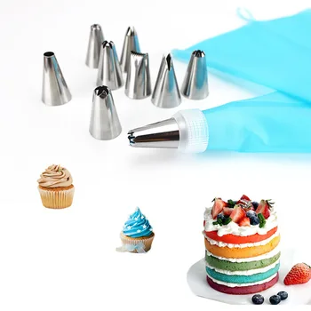 

26 PCS/Set Silicone Pastry Bag Tips Kitchen DIY Icing Piping Cream Reusable Pastry Bags +24 Nozzle Set Cake Decorating Tools