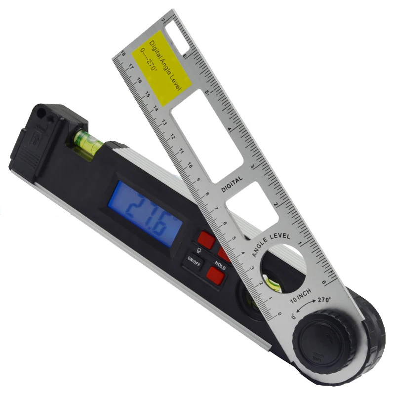  250mm Digital Angle Ruler Finder Gauge Multi-Purpose Digital Protractor Level Ruler Metre Dual Spir