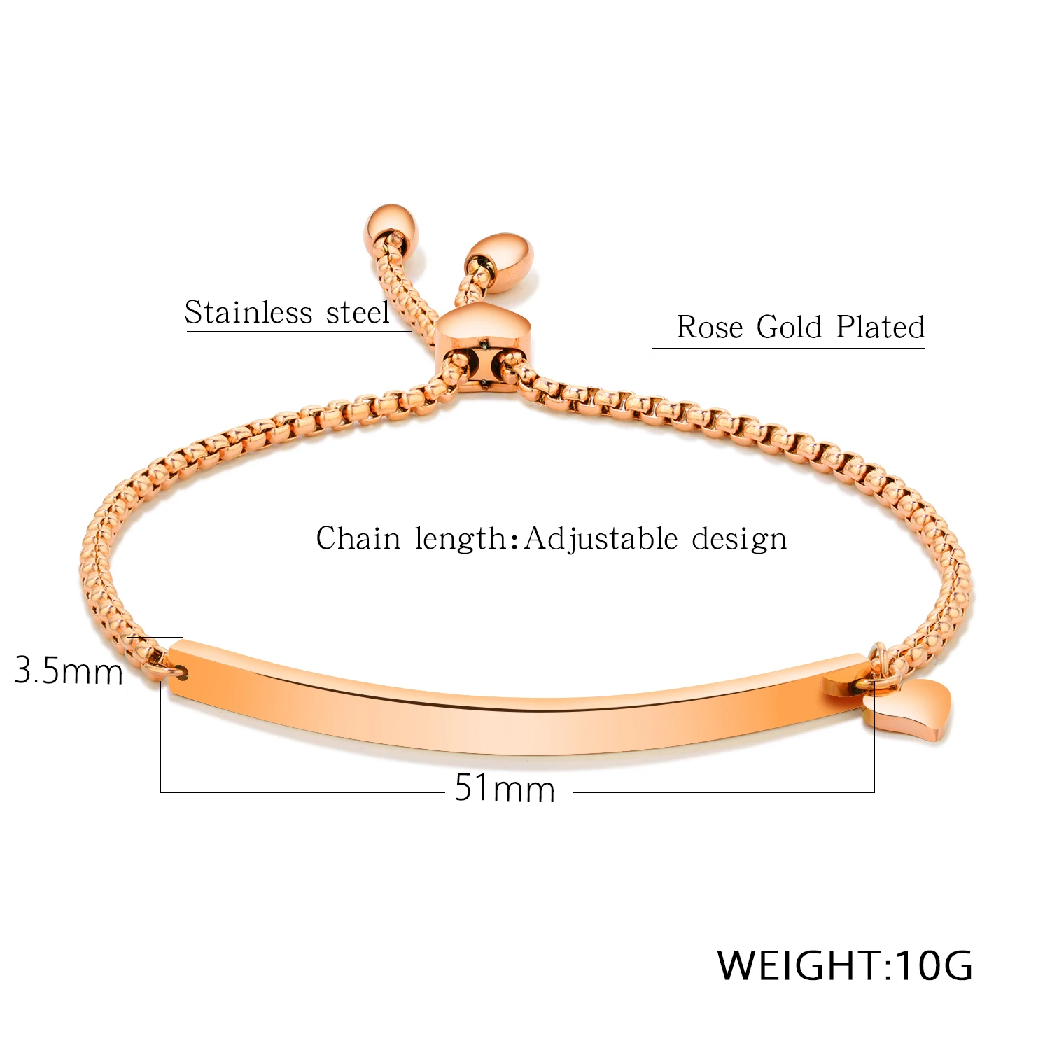 FATE LOVE Простые Модные ювелирные изделия красивые регулируемые для девушек женские ID серебряные браслеты-обручи цвета розового золота GS929