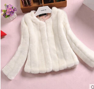 Пальто из искусственного меха зимняя теплая куртка из искусственного меха 6XL черное белое пальто из меха кролика большого размера Женская одежда верхняя одежда FF619 - Цвет: Белый