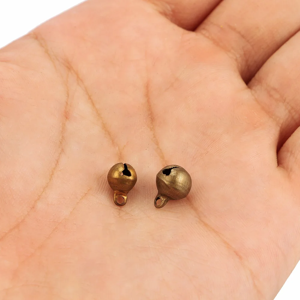 100Pcs Bronze Metal Jingle Bells Loose Beads Festival Party Decor Percussion Instruments Pendant Bell DIY Crafts Accessories,hand bell,children percussion instruments