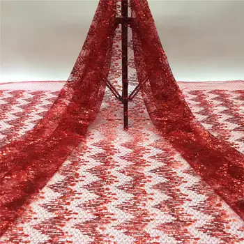 

2020Hot Sale african lace fabric high quality french tulle lace fabric with sequins, tulle mesh lace fabric