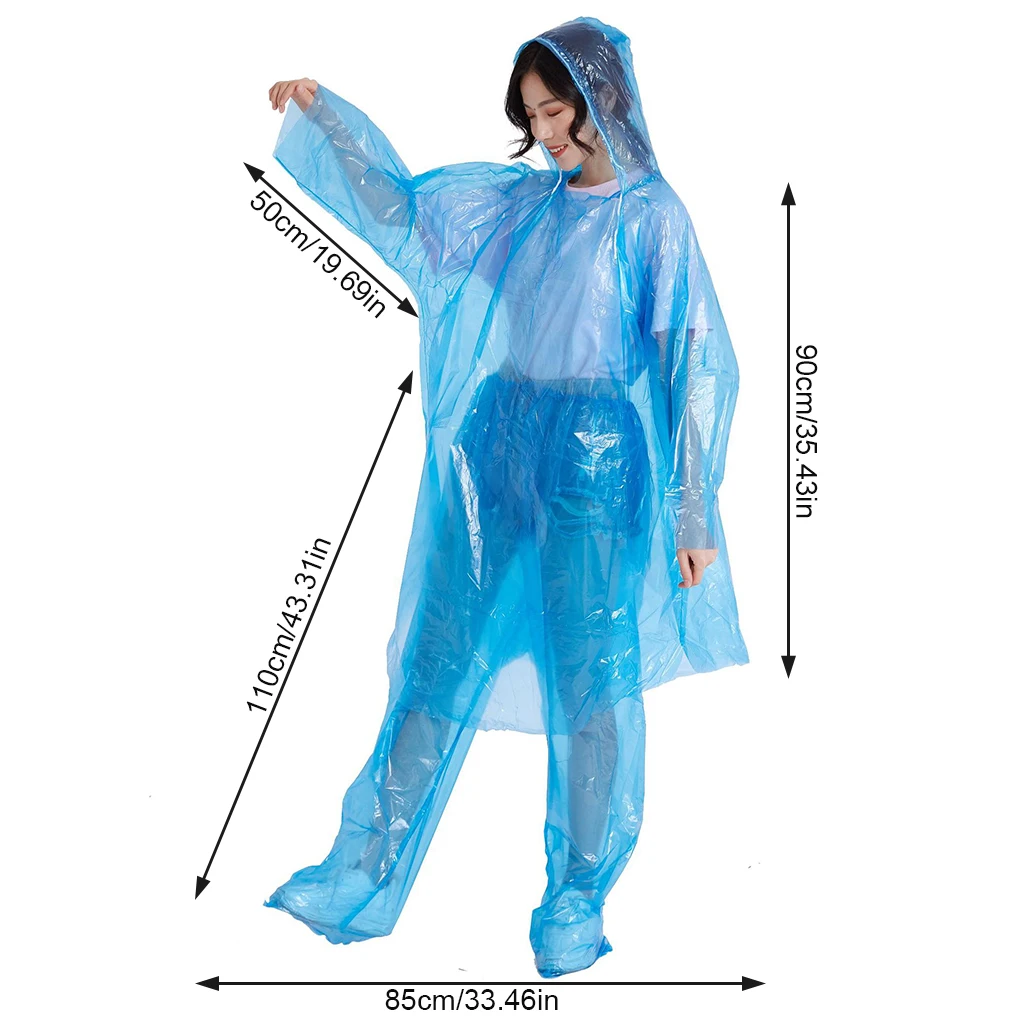 Raincoat Poncho Disposable Adult Emergency
