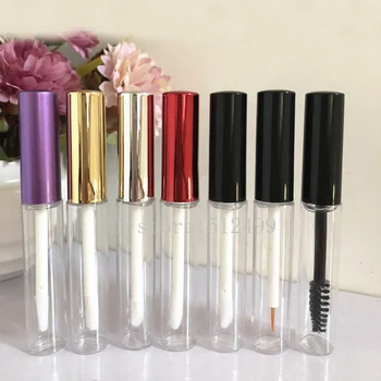 

50pcs 100pcs 5ml Empty Transparent Lip Gloss Tube Bottle Container With Gold/Purple/Silver Cap,DIY Plastic Liquid Lipstick Tube