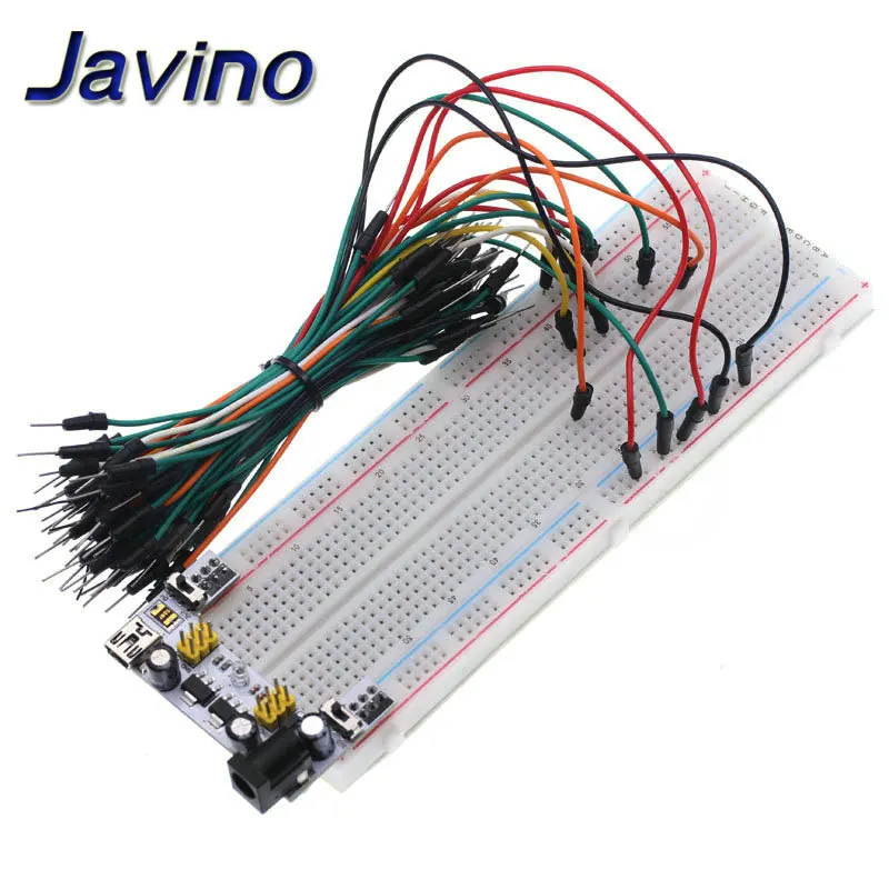 Enhanced Breadboard Power Module and Prototype Kit with Flexible Jumper Wires