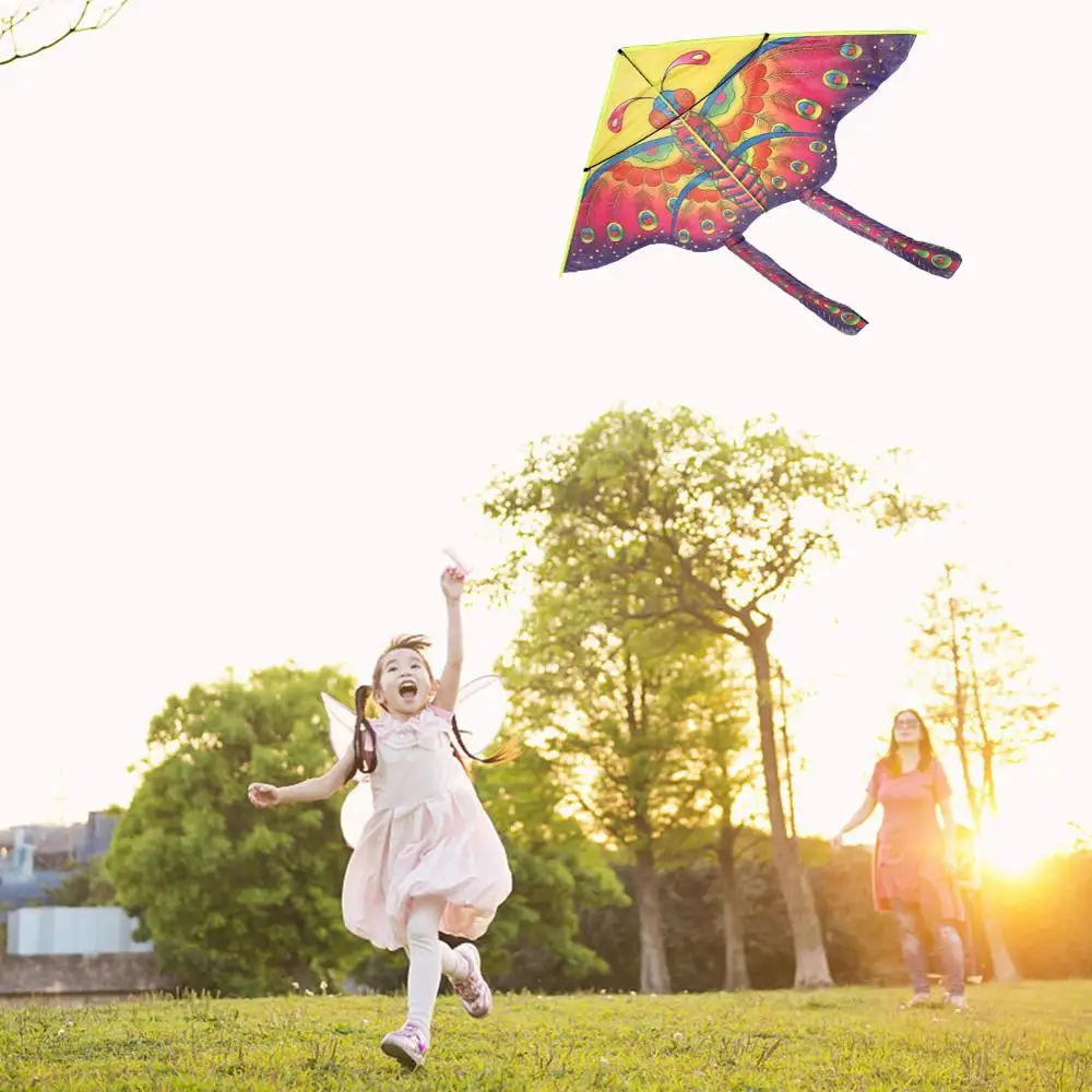 

Colorful Rainbow Kite Long Tail Nylon Outdoor Kites Flying Toys For Children Kids Stunt Kite Surf Without Control Bar and Line
