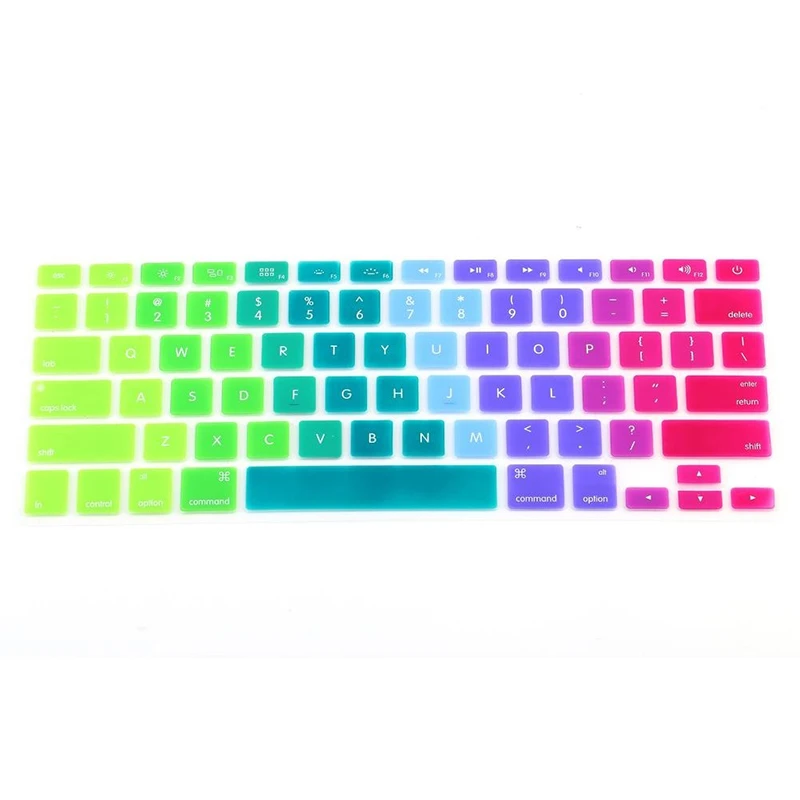 Наклейки на клавиатуру для Macbook 13 15 Air13 протектор Teclado силиконовые английские буквы градиентная Защита клавиатуры клавир