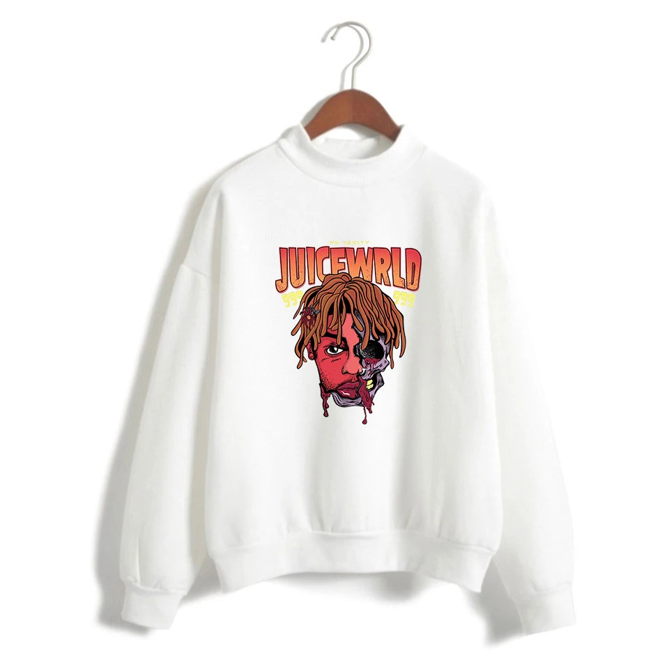  Hip Hop Rapper Juice Wrld Turtleneck Sweatshirt Women Kawaii Fashion printing Long Sleeve Sweatshir