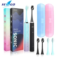 Seago S2 Sonic Electric Toothbrush Acoustic Electronic Oral Hygiene Dental Teeth Brush 3Head 40000rpm 5 Modes USB Charging