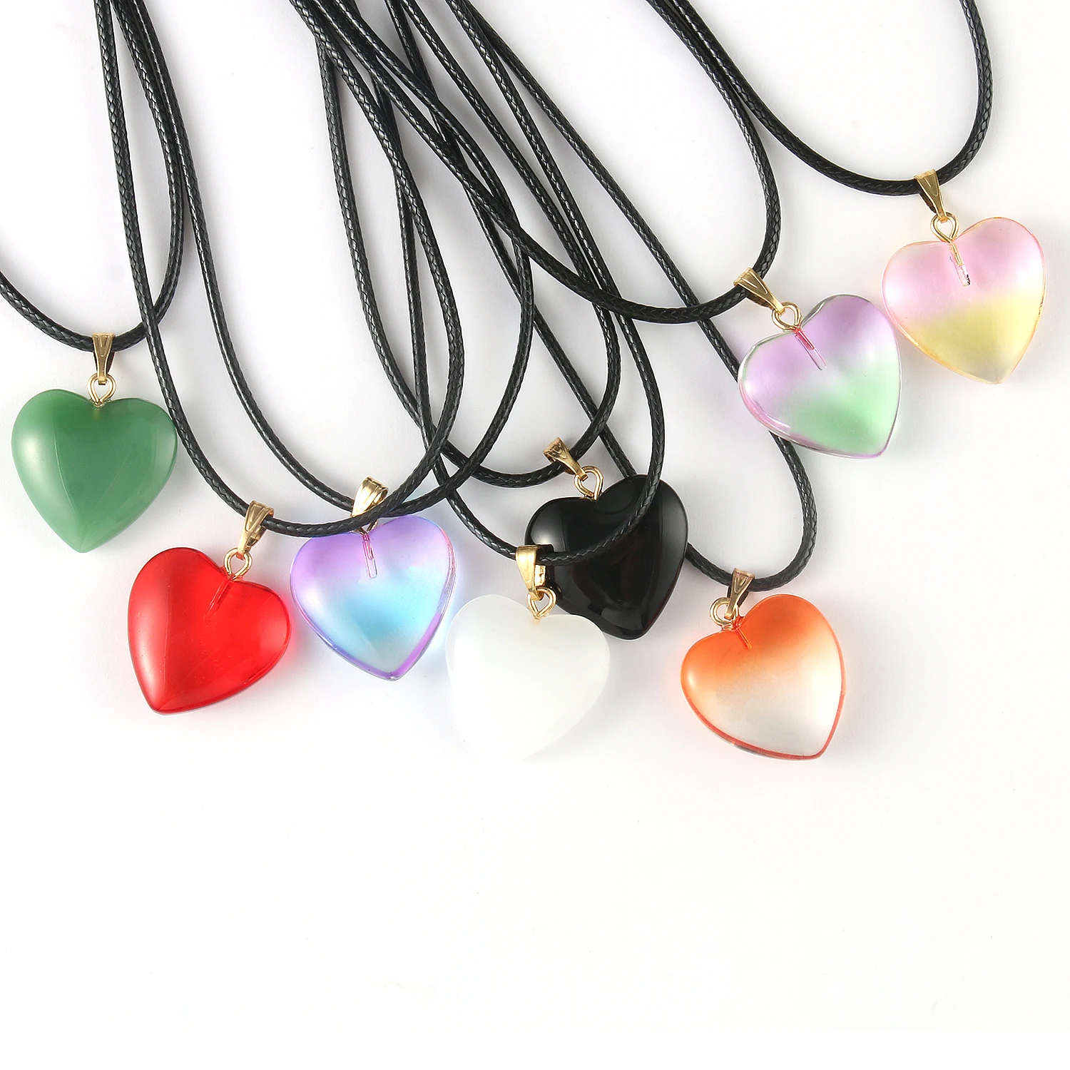10pcs Multicolor Heart Shape Czech Lampwork Beads Glass Beads Charms Pendant for Jewelry Making DIY Bracelets Necklace 20x20mm