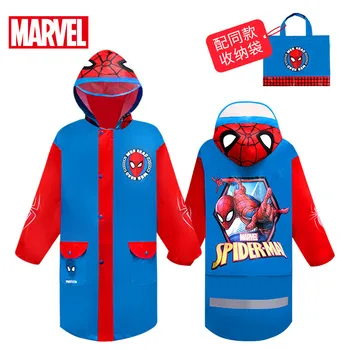 

Disney Child Cartoon Blue Raincoat Oxford Cloth Raincoat Spiderman Captain America Rainproof Poncho kids Boys Rainwear Rainsuit