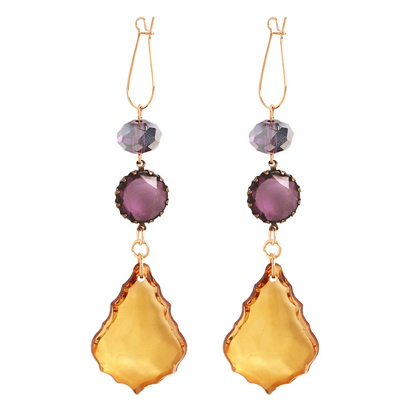 

Occident ZA New Colorful Crystal Dangle Earrings Zinc Alloy Statement Water Drop Rhinestone Earrings for Women Orecchini