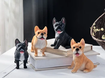 

4PCS # TOP COOL - HOME BAR DECORATIVE ART ORIGINALITY ANIMAL DOG FRENCH BULLDOG 3D LOVELY STATUE-- FREE SHIPPING