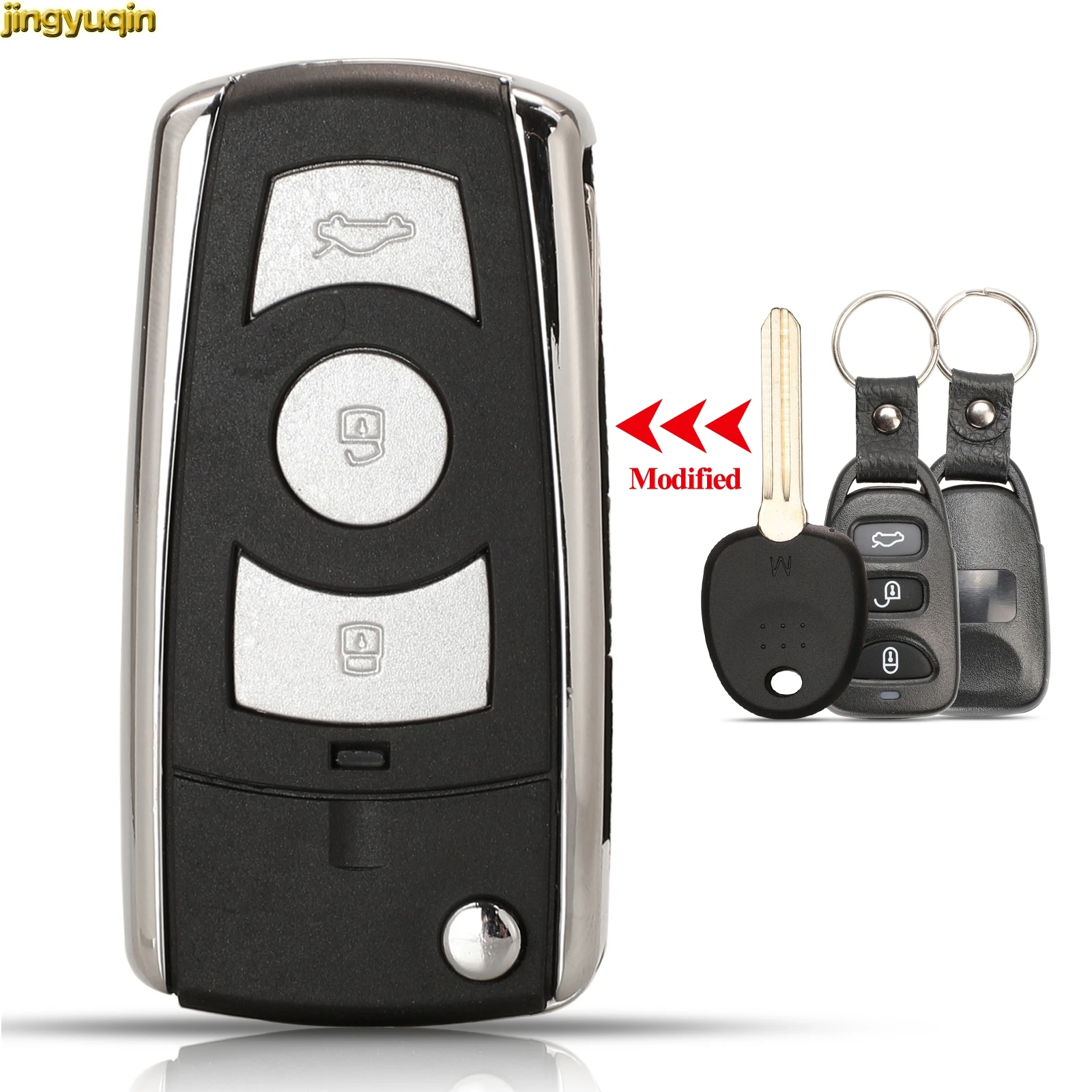 Jingyuqin 10pcs Remote Car Key Fob Shell For Hyundai Elantra 2007 2008 Avante HD 2009 Kia Carens 3 III 3BTN Left Blade | Автомобили и