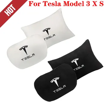 

for Tesla Model 3 S X Seat Headres Neck Pillow Seat back cushion backrest Cushion Car Accessories Black white Colors