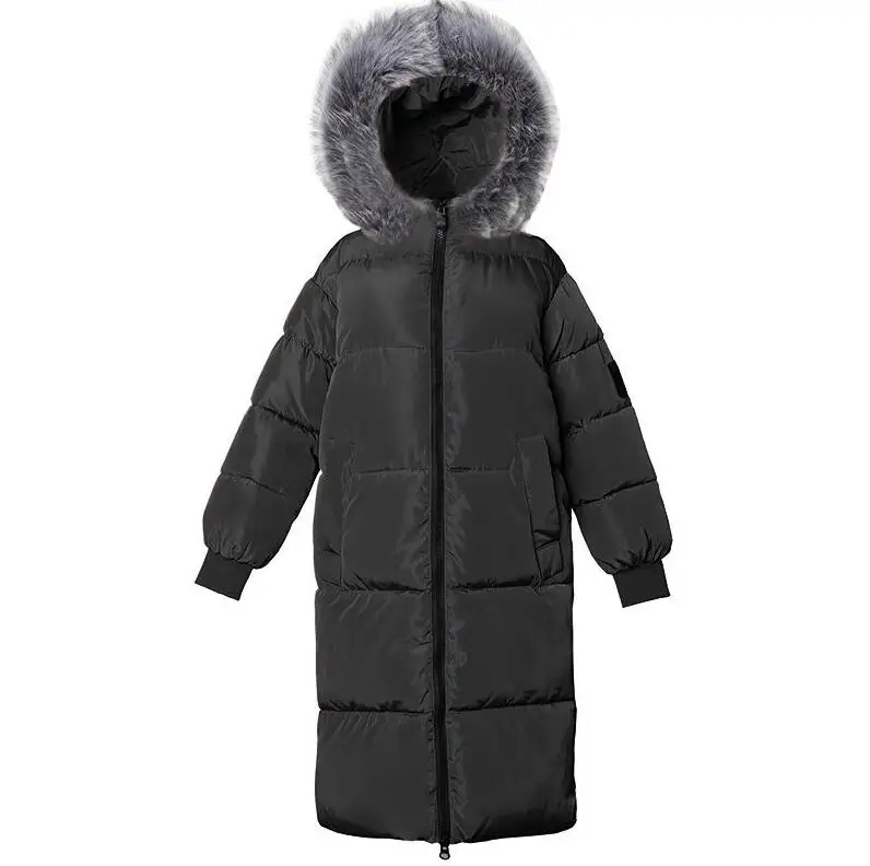 Зимняя женская куртка с искусственным мехом Новинка Удлиненное пальто женская зимняя женская парка теплая зимняя куртка с капюшоном Женская Плюс Размер 7XL - Цвет: black 1