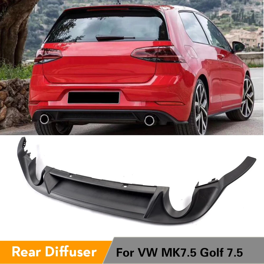 

Auto Black PP Rear Bumper Diffuser Lip Spoiler for Volkswagen VW Golf 7.5 MK7.5 Standard And GTI 2017 2018