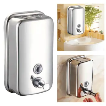 

500ml Stainless Steel Soap Pump Wall Mounted Shampoo Box Liquid Dispenser KItchen Bathroom Soap Dispenser Hardware Sets In Stock