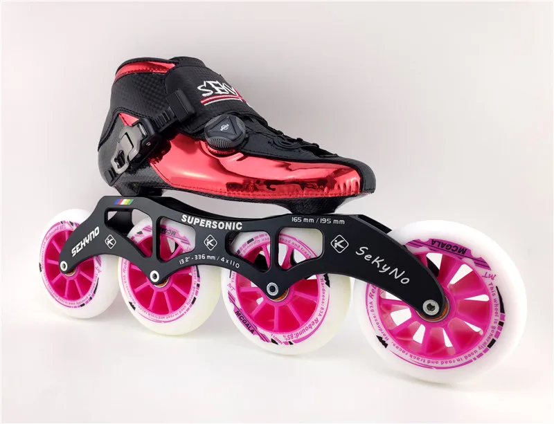 Model 8 Профессиональные встроенные скоростные коньки patines для взрослых, скоростные коньки для детей, Гоночные соревнования, углеродное волокно, сапоги M7, рама, эластичное колесо - Цвет: Model 8