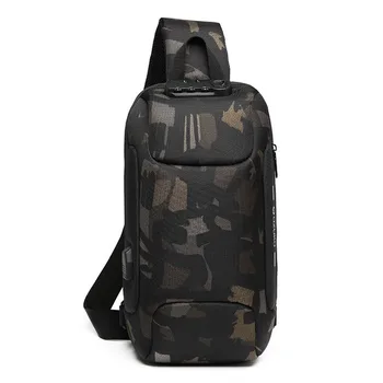 

OZUKO Men's Multi-function Anti-theft Waterproof Travel Chest Bag Minimlist style Camouflage Casual outdoor Crossbodybag leisure