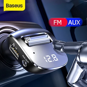 

Baseus Bluetooth FM Transmitter Modulator Auto Wireless Handsfree Car Kit AUX Mp3 Player 3A Dual USB Car Charger FM Transmiter