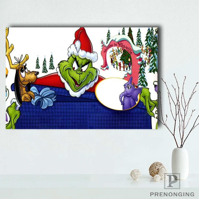 Пользовательские Рождественские фоны Grinch плакат домашний декор Печать на холсте
