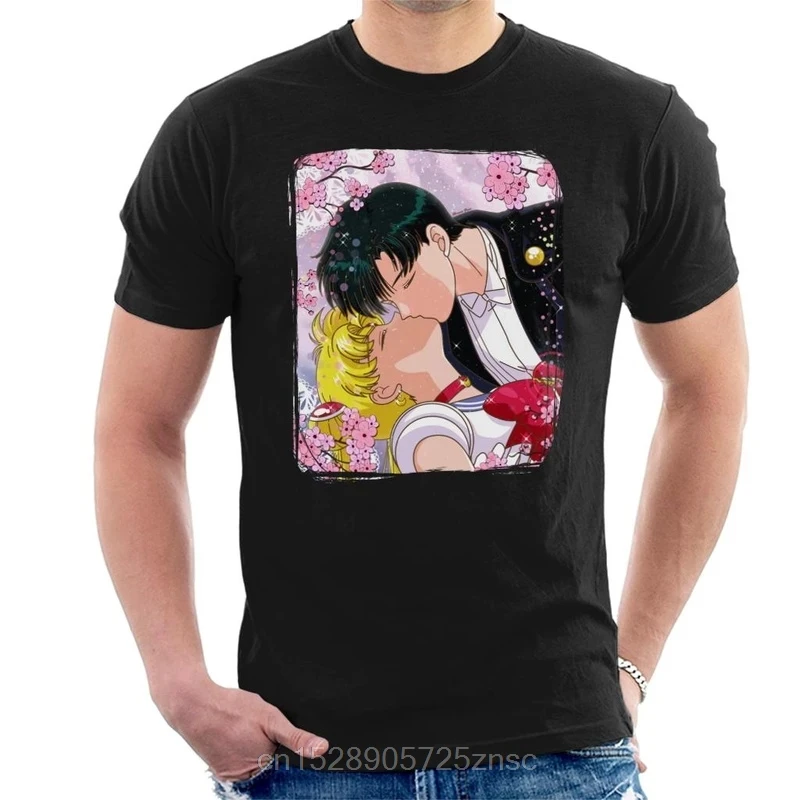 С принтом camiseta Сейлор Мун смокинг маска поцелуй Для мужчин футболки с рисунками